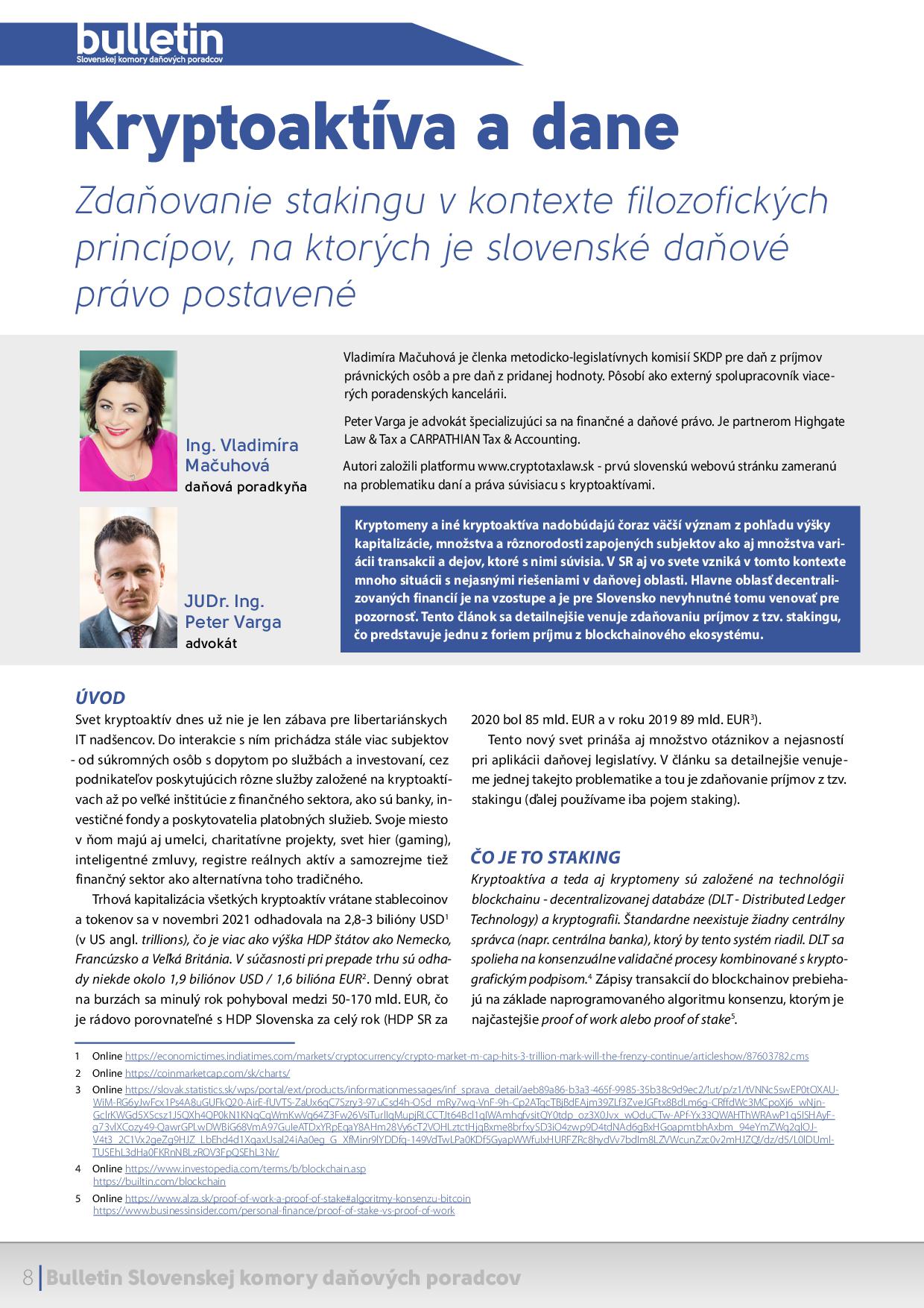 Zdaňovanie stakingu